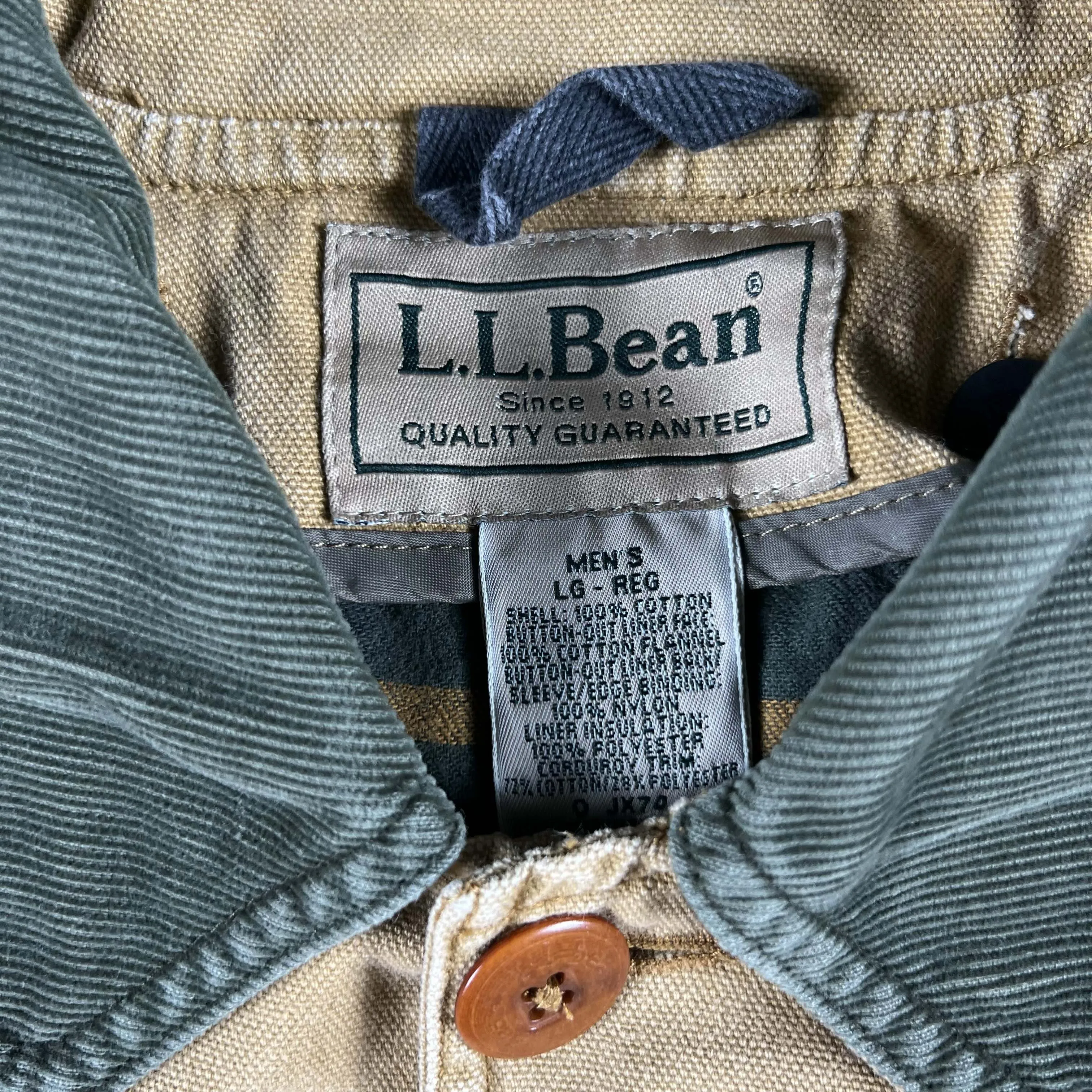 00s LL Bean Tan Canvas Barn Coat- L