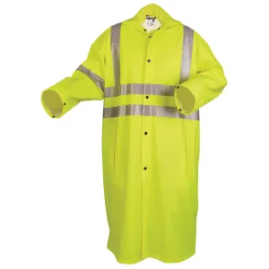 518CX3 MCR .40mm,Stretch PU/CottonPoly Blend,Class 3,FR,Coat,Roll-Up Hood,LIME