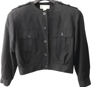 '80s Linen Cropped Safari Jacket by Jones New York