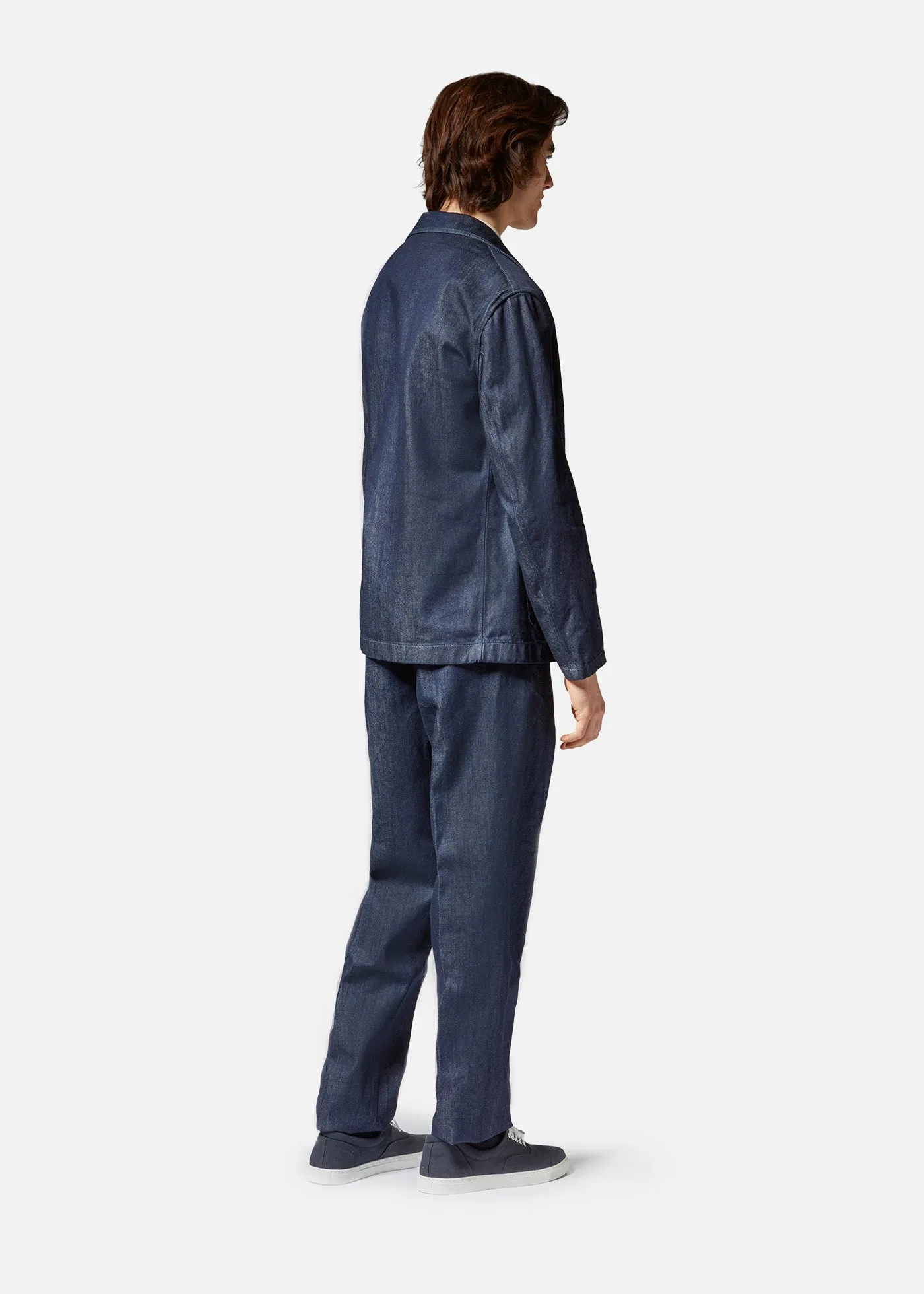 AANSONIA DENIM DOUBLE BREASTED BLAZER