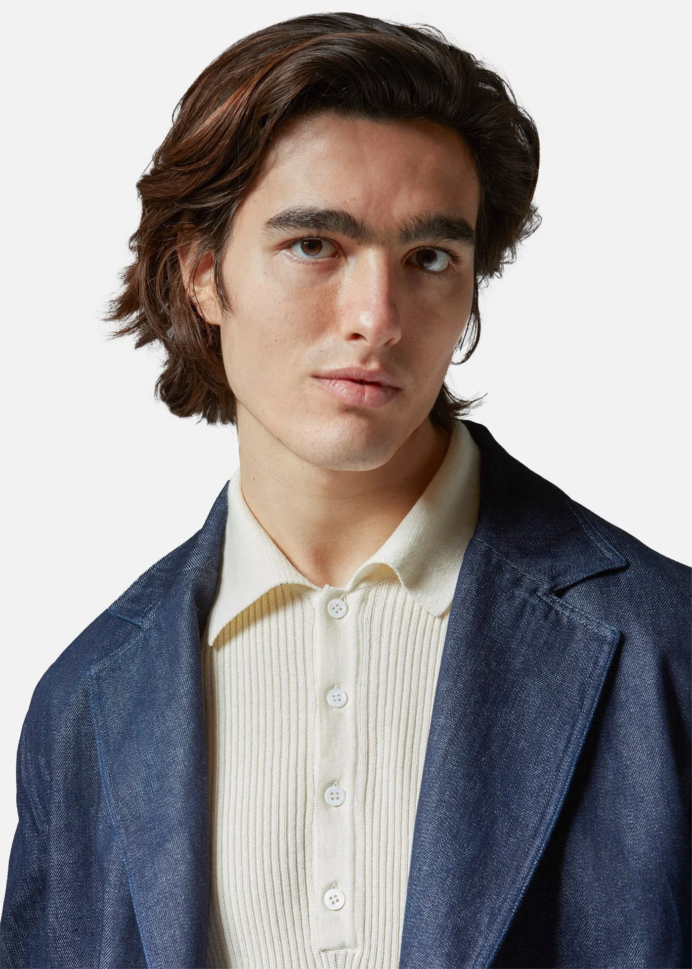 AANSONIA DENIM DOUBLE BREASTED BLAZER
