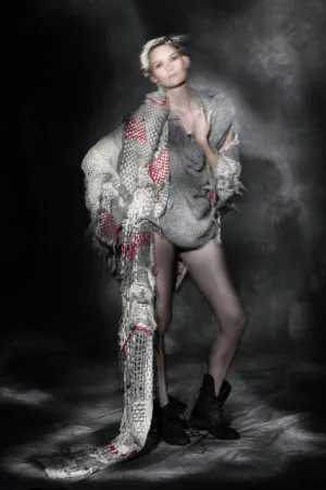 Amano suri Alpaca kimono coat