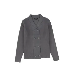 BAMBOO CHARCOAL RIBBED KNIT DOUBLE BREASTED BLAZER