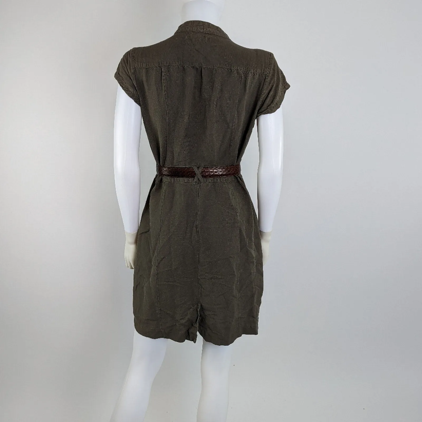 Banana Republic Safari Army Green Cargo Dress 8