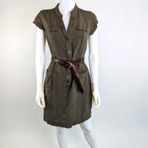 Banana Republic Safari Army Green Cargo Dress 8