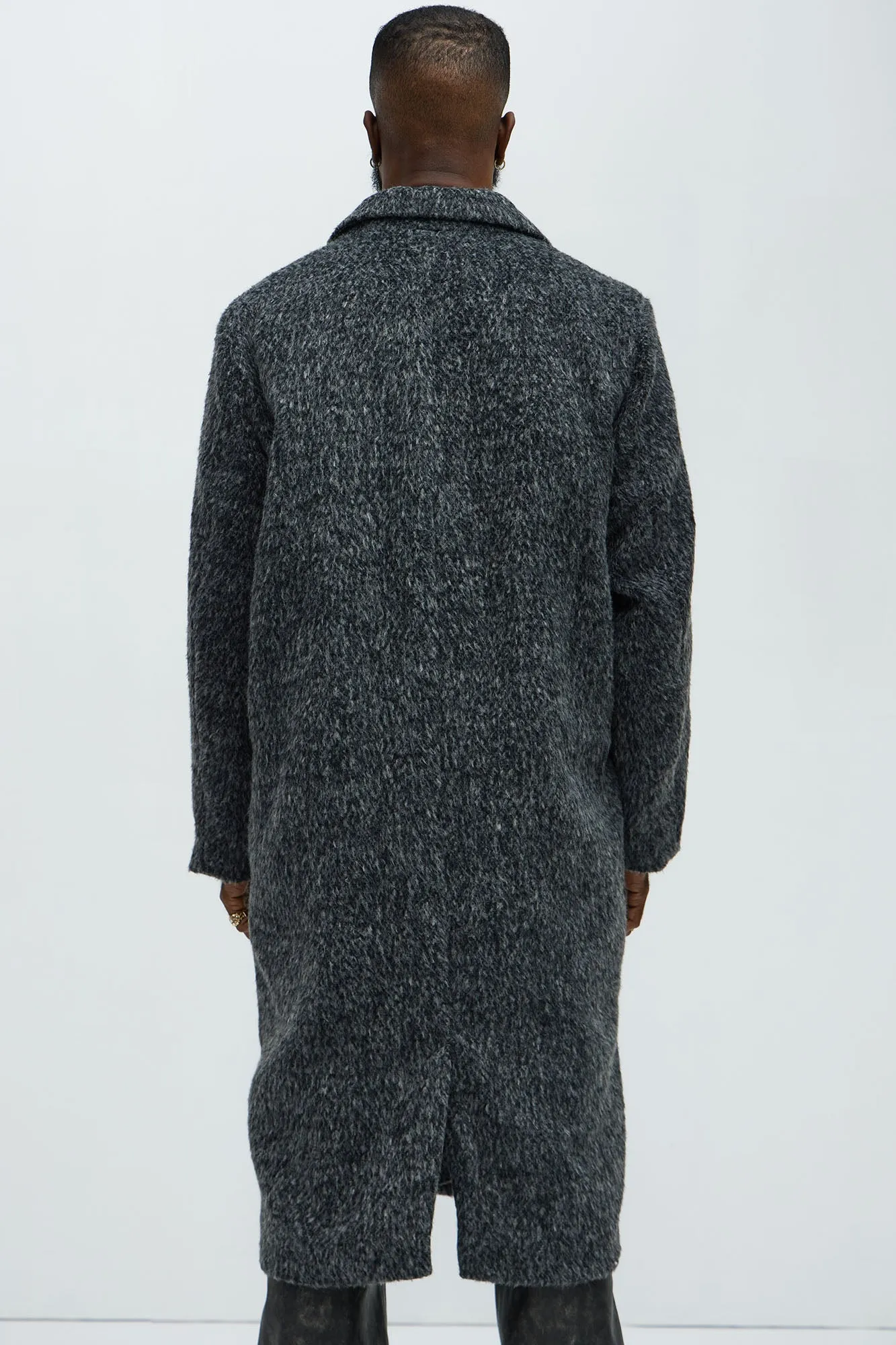 Been A Year Mohair Relaxed Long Coat - Black