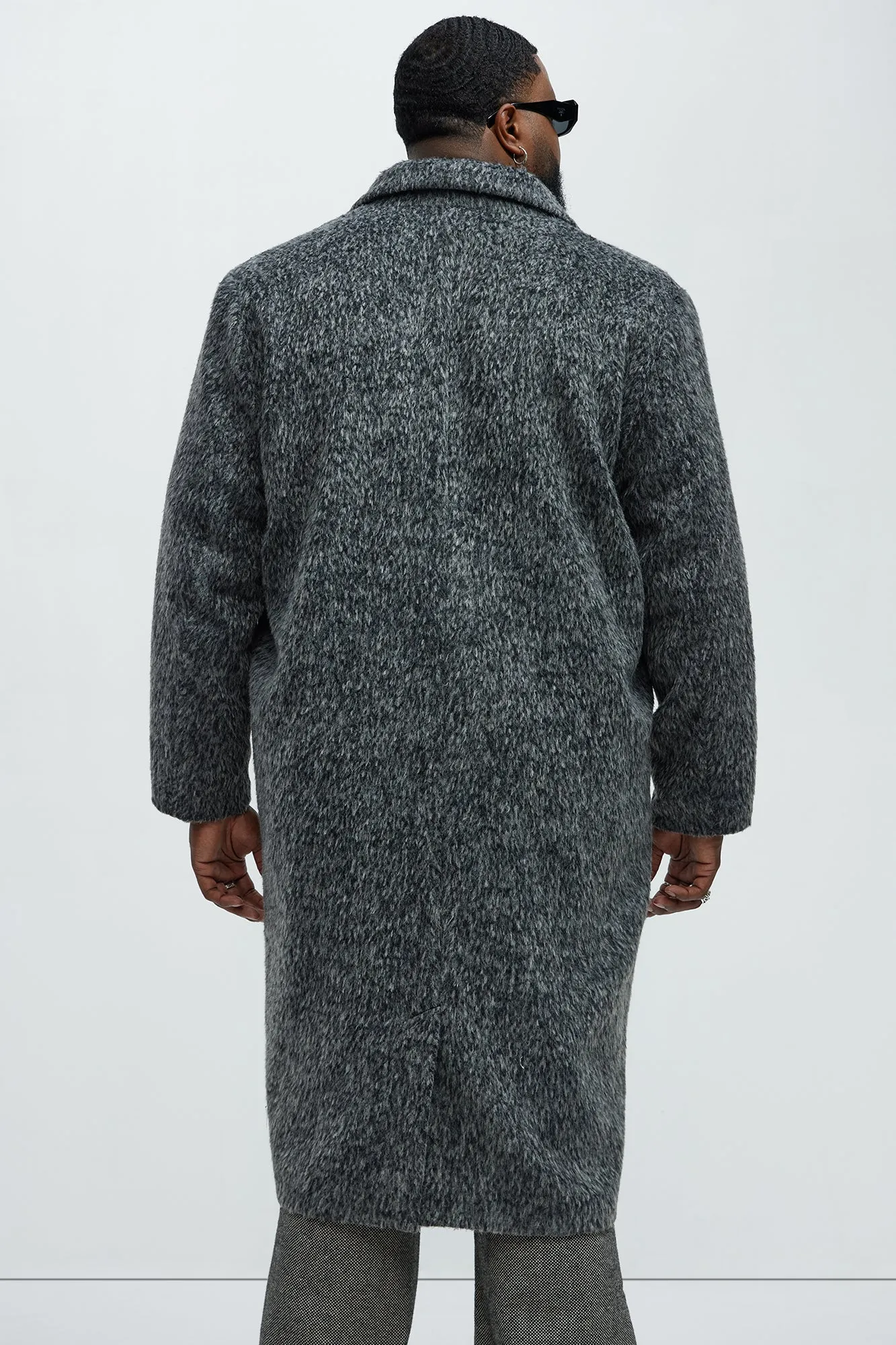 Been A Year Mohair Relaxed Long Coat - Black
