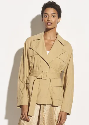 Belted Drape Jacket in Sun Khaki