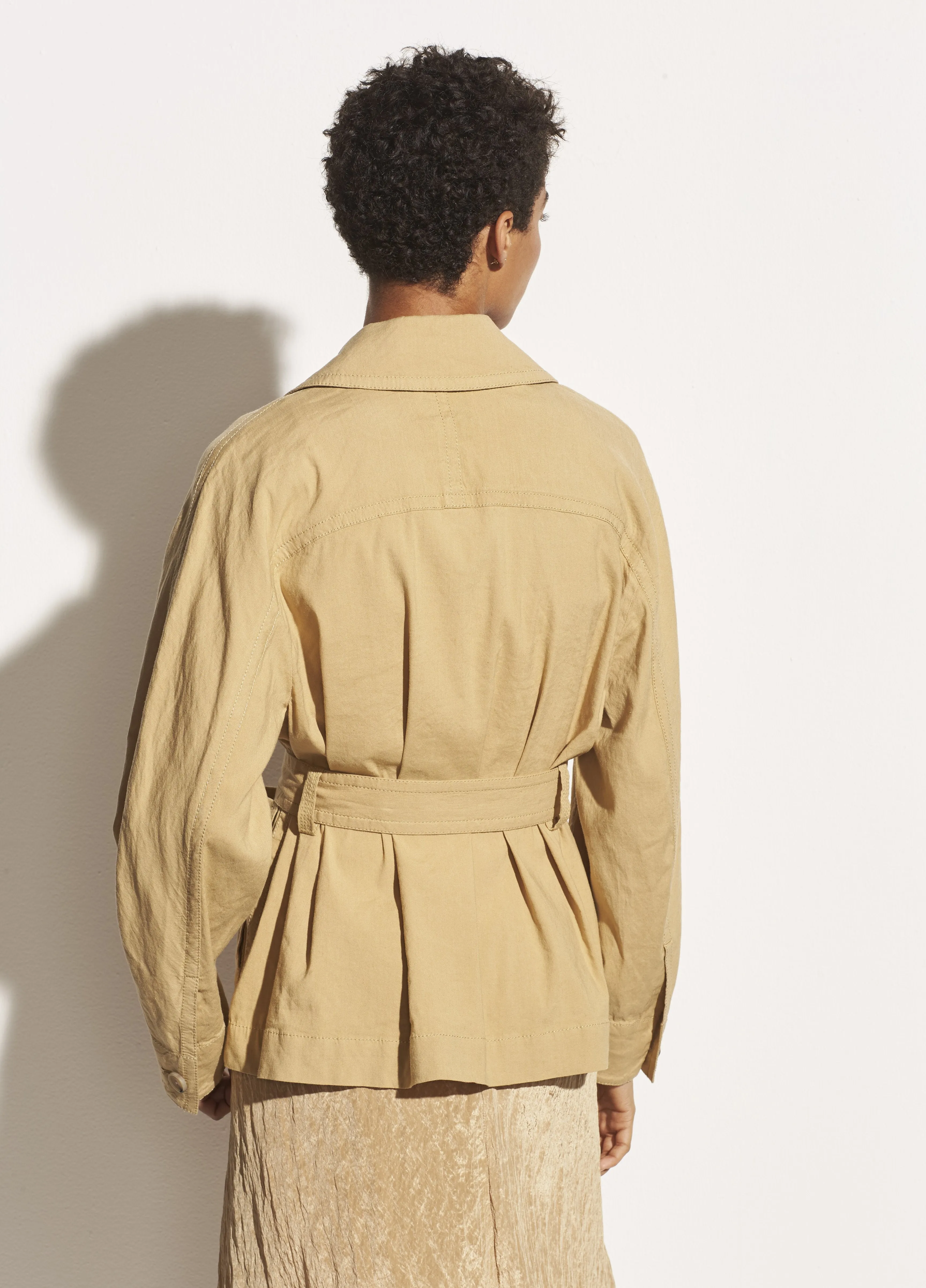 Belted Drape Jacket in Sun Khaki