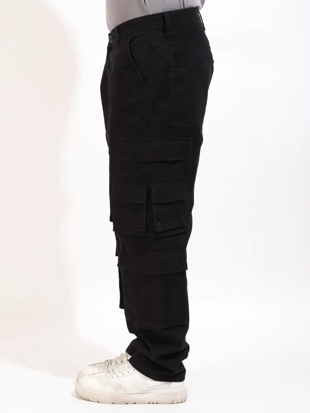 Black Multi-Pocket Designer Cargo