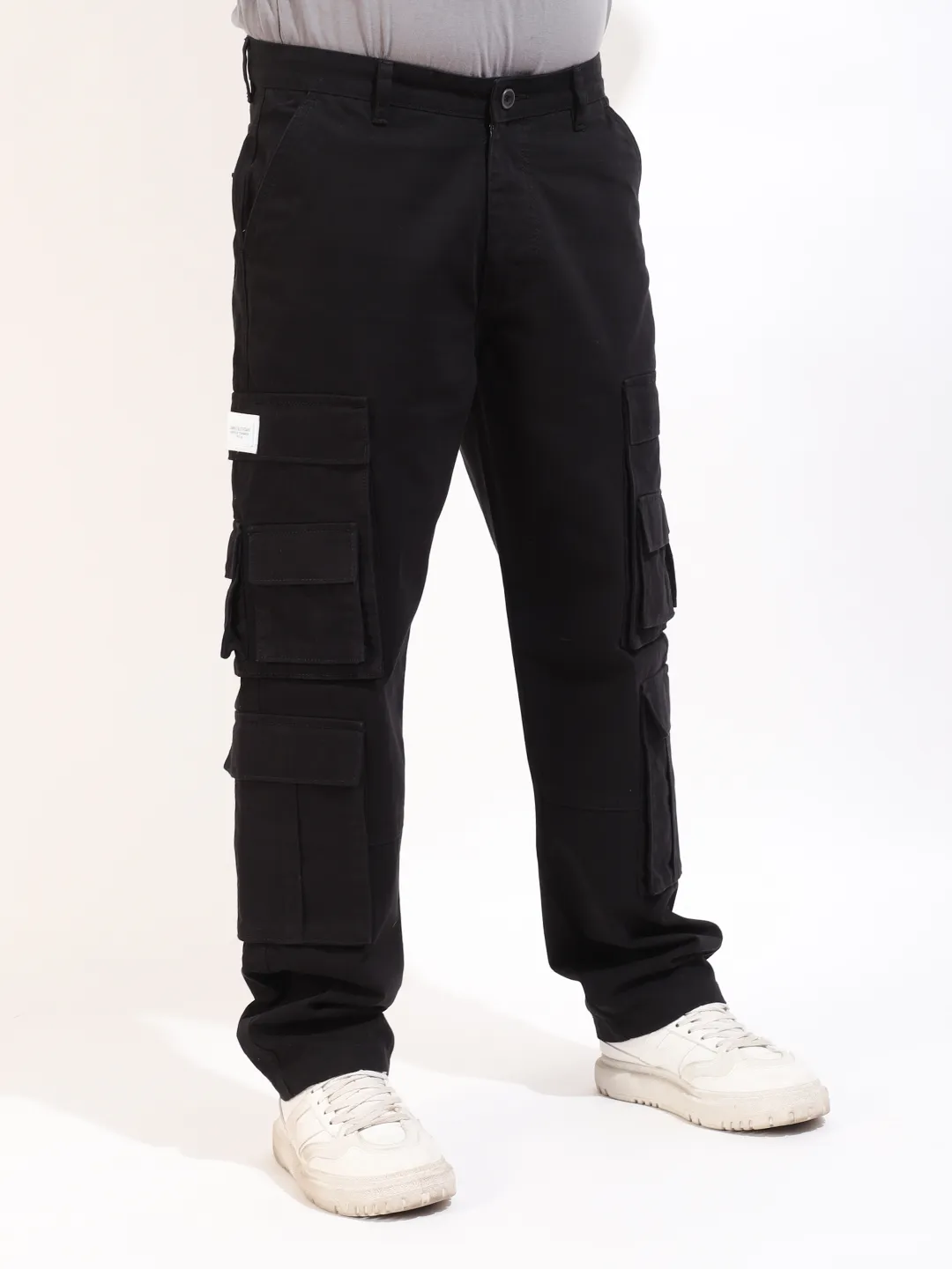 Black Multi-Pocket Designer Cargo