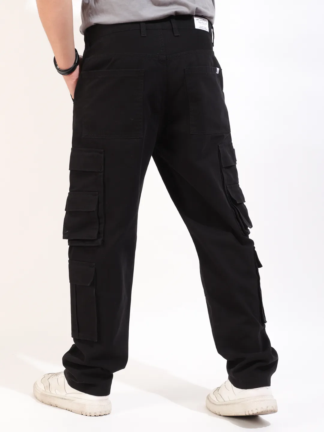 Black Multi-Pocket Designer Cargo