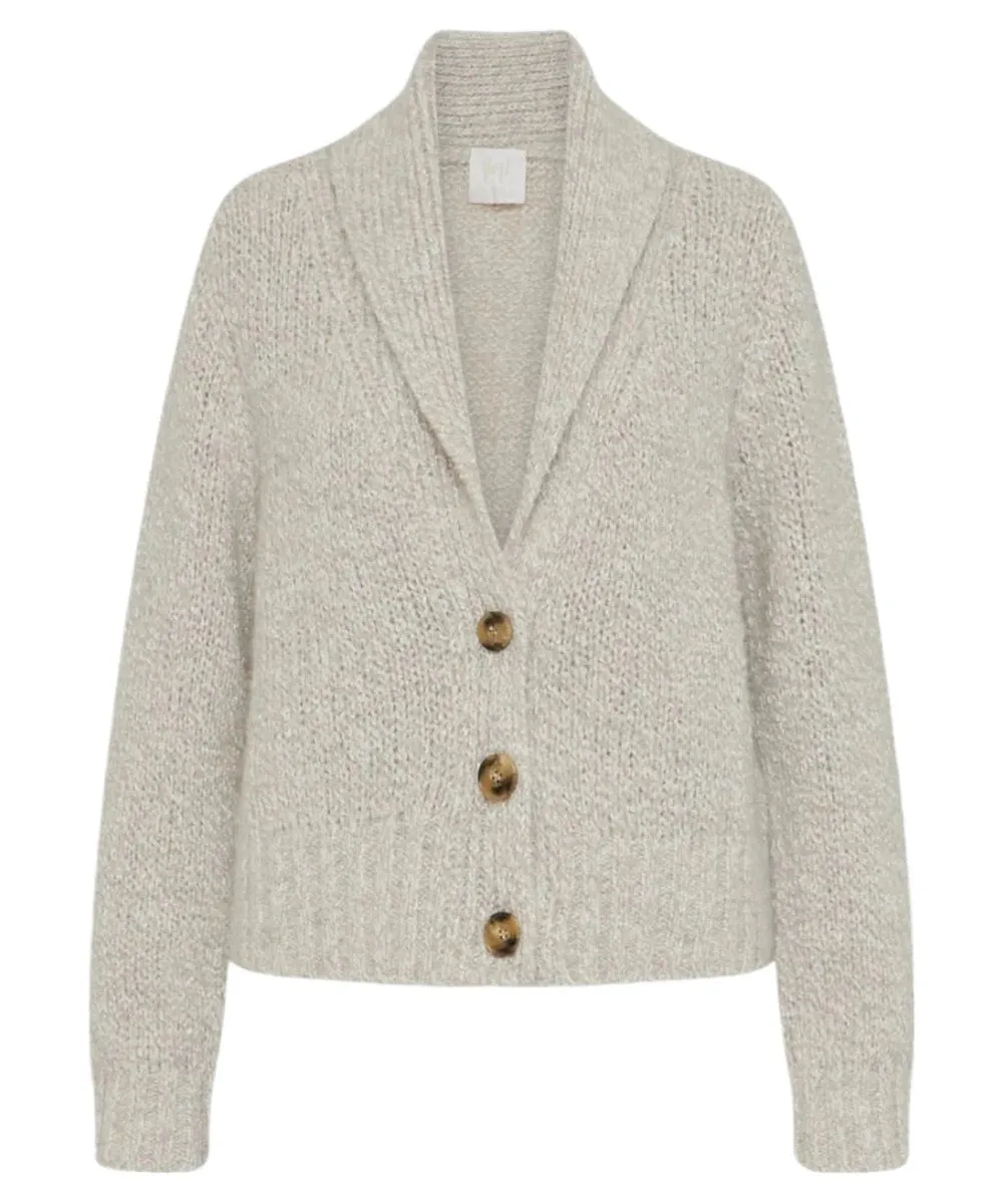 Cardigan Dumbo in Mohair con Paillettes e Collo a Scialle