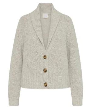 Cardigan Dumbo in Mohair con Paillettes e Collo a Scialle