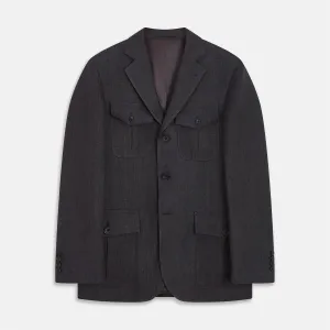 Charcoal Linen Safari Byron Jacket