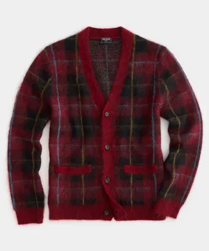 Check Mohair Cardigan in Barn Red Check Mohair Cardigan in Barn Red