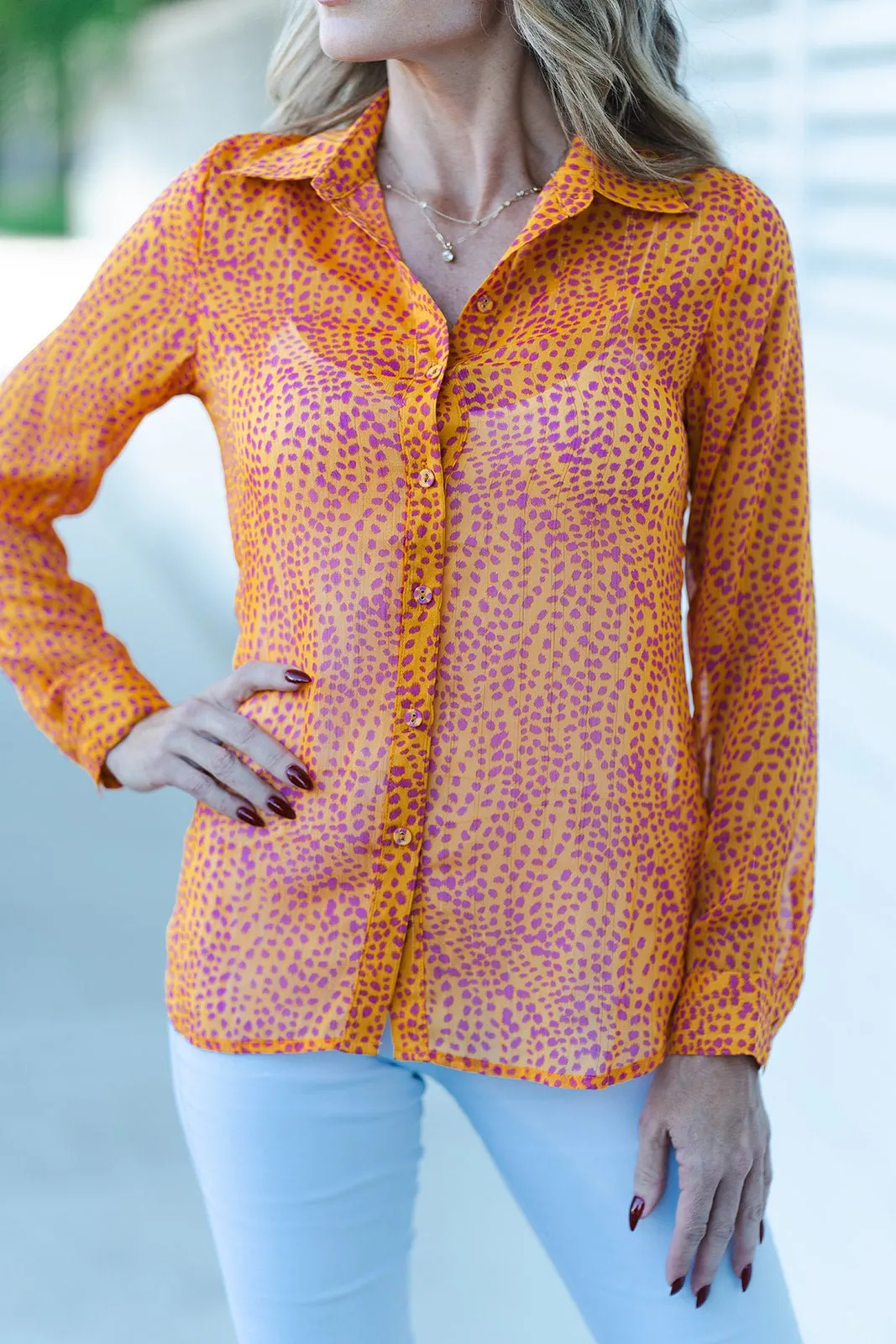 Checkered Shirt Wild Dots Mandarin