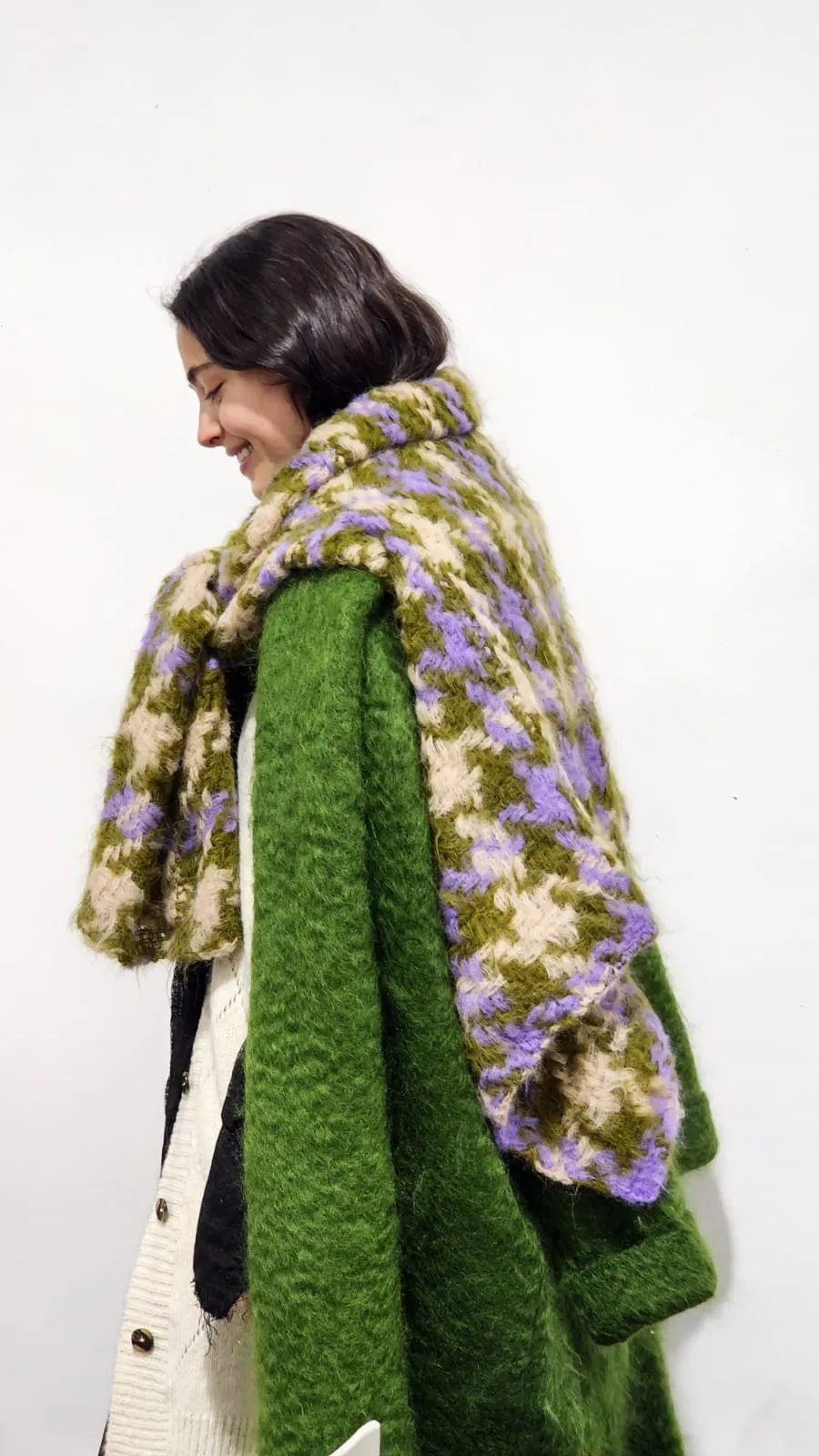 Cocoon coat (mohair) - Orange