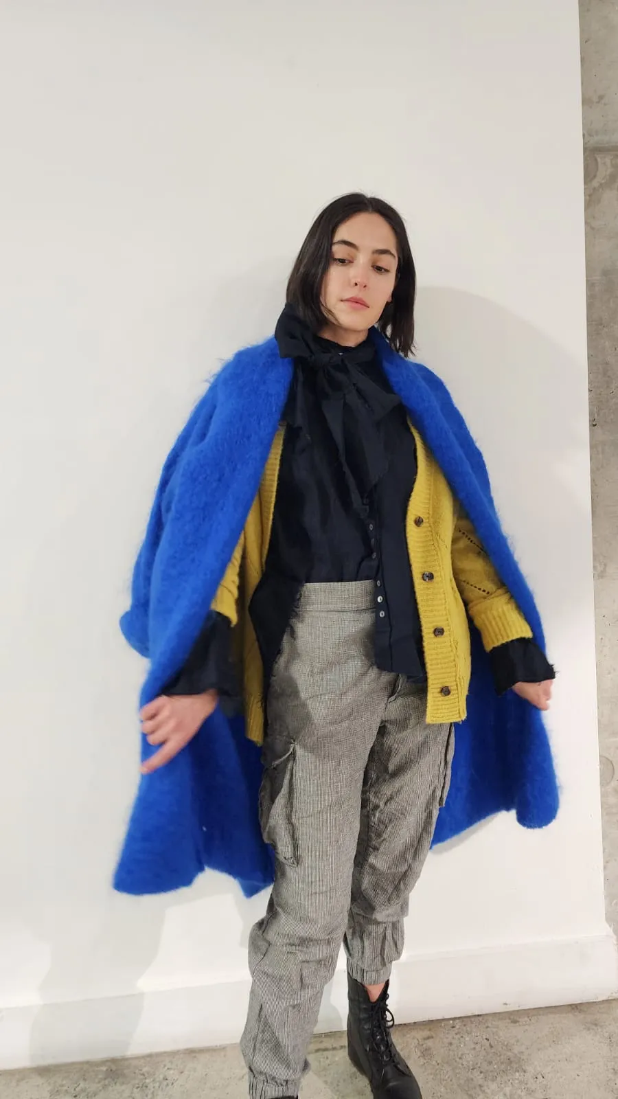 Cocoon coat (mohair) - Orange