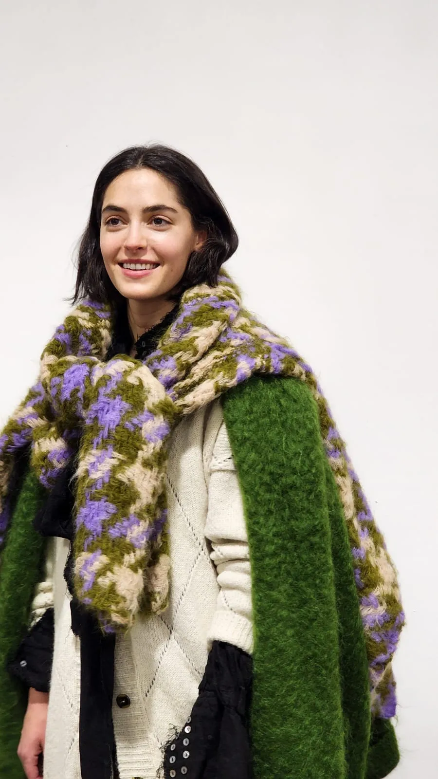Cocoon coat (mohair) - Orange