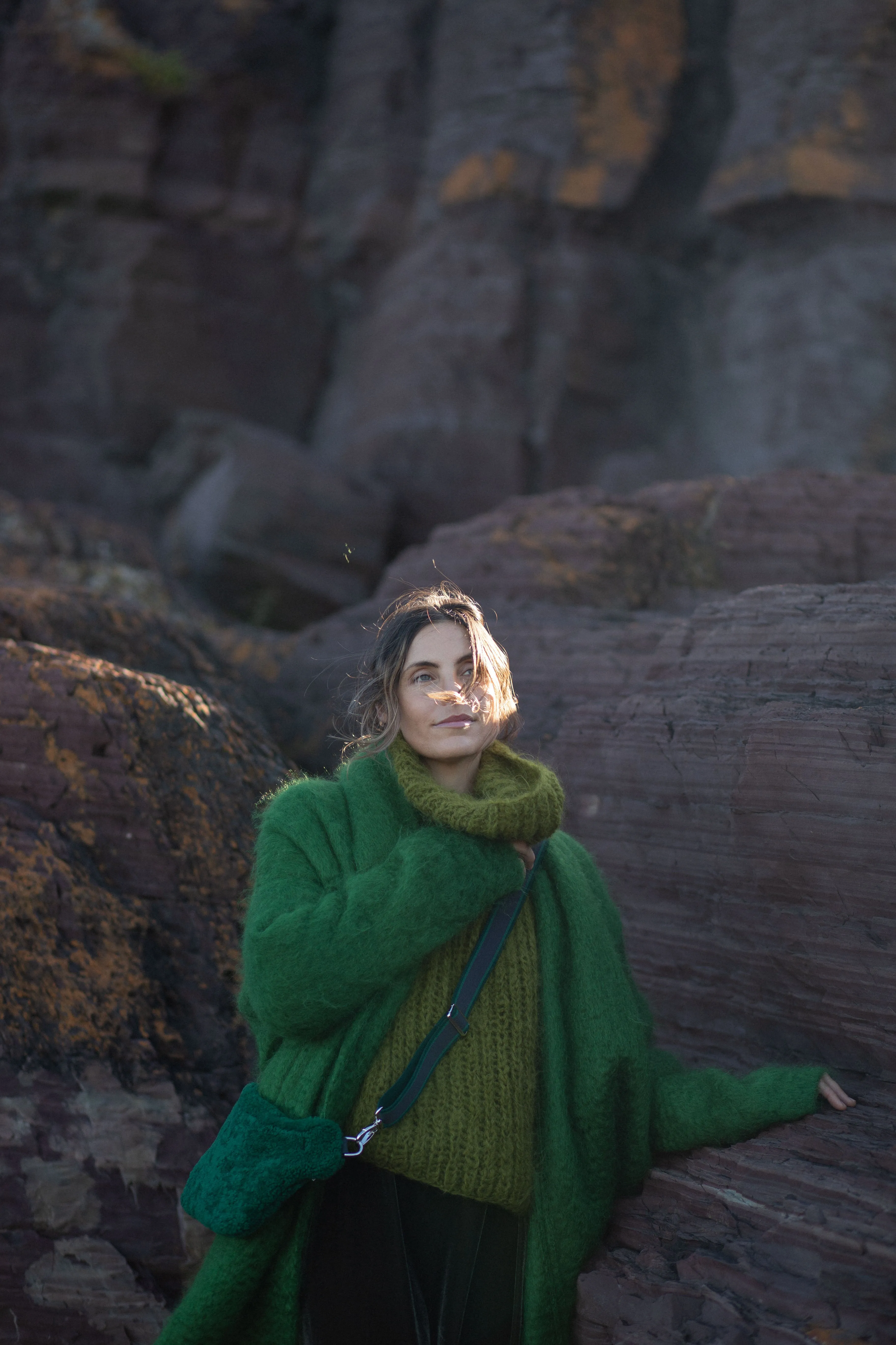 Cocoon coat (mohair) - Orange