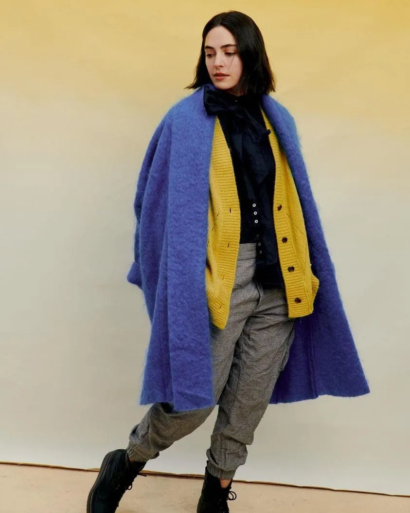 Cocoon coat (mohair) - Orange