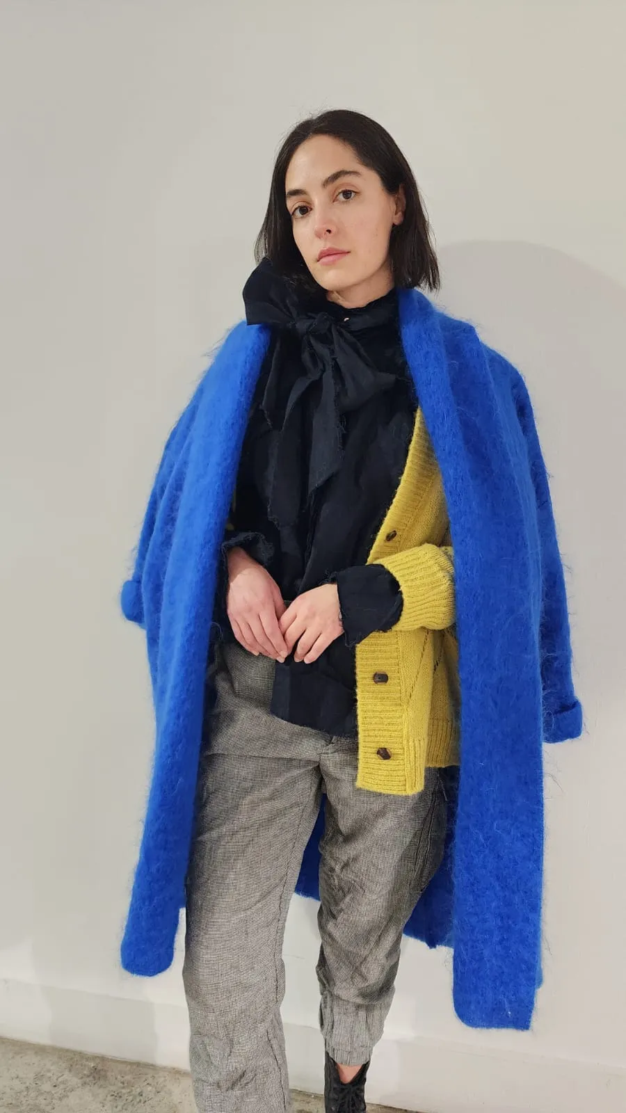 Cocoon coat (mohair) - Orange