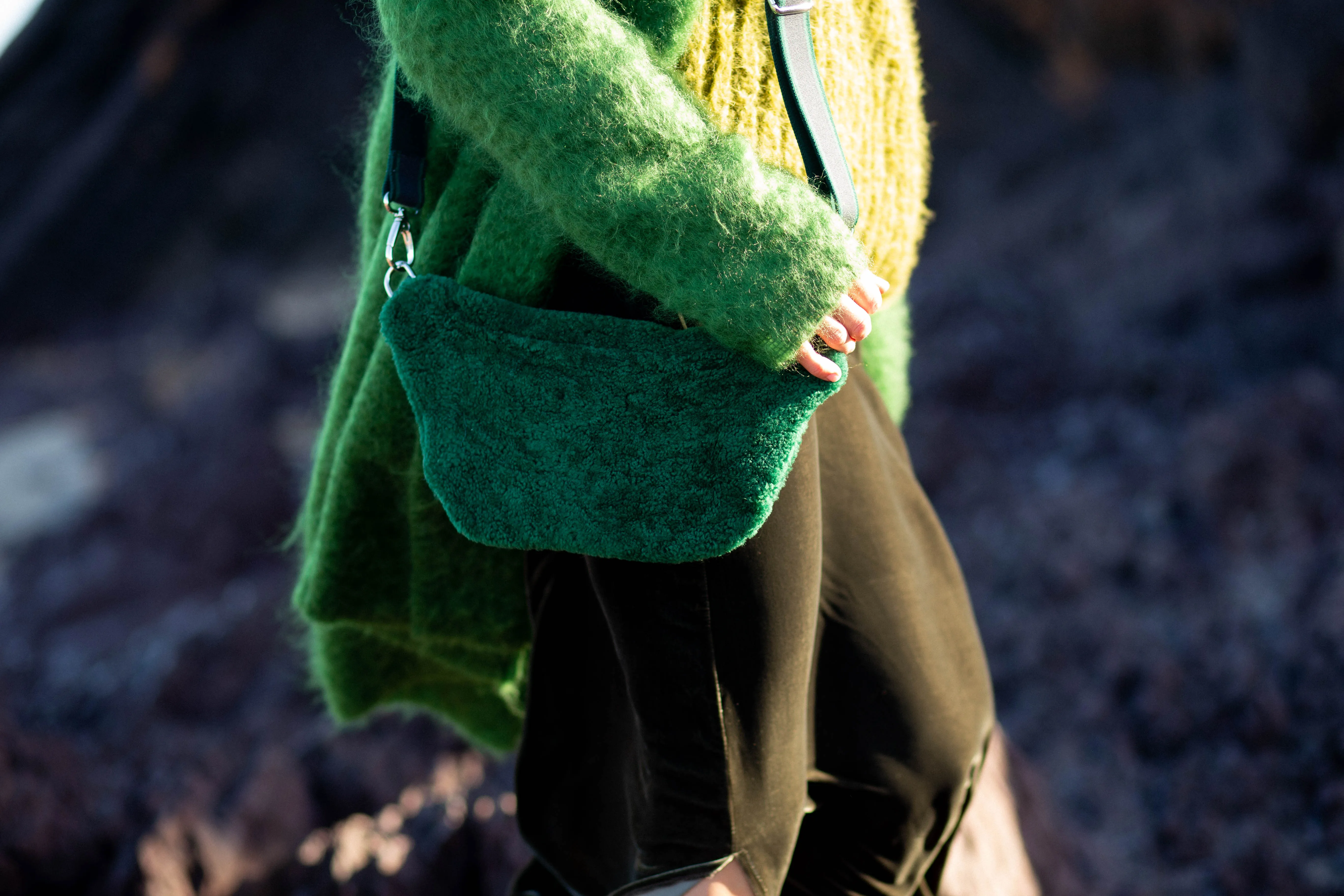 Cocoon coat (mohair) - Orange