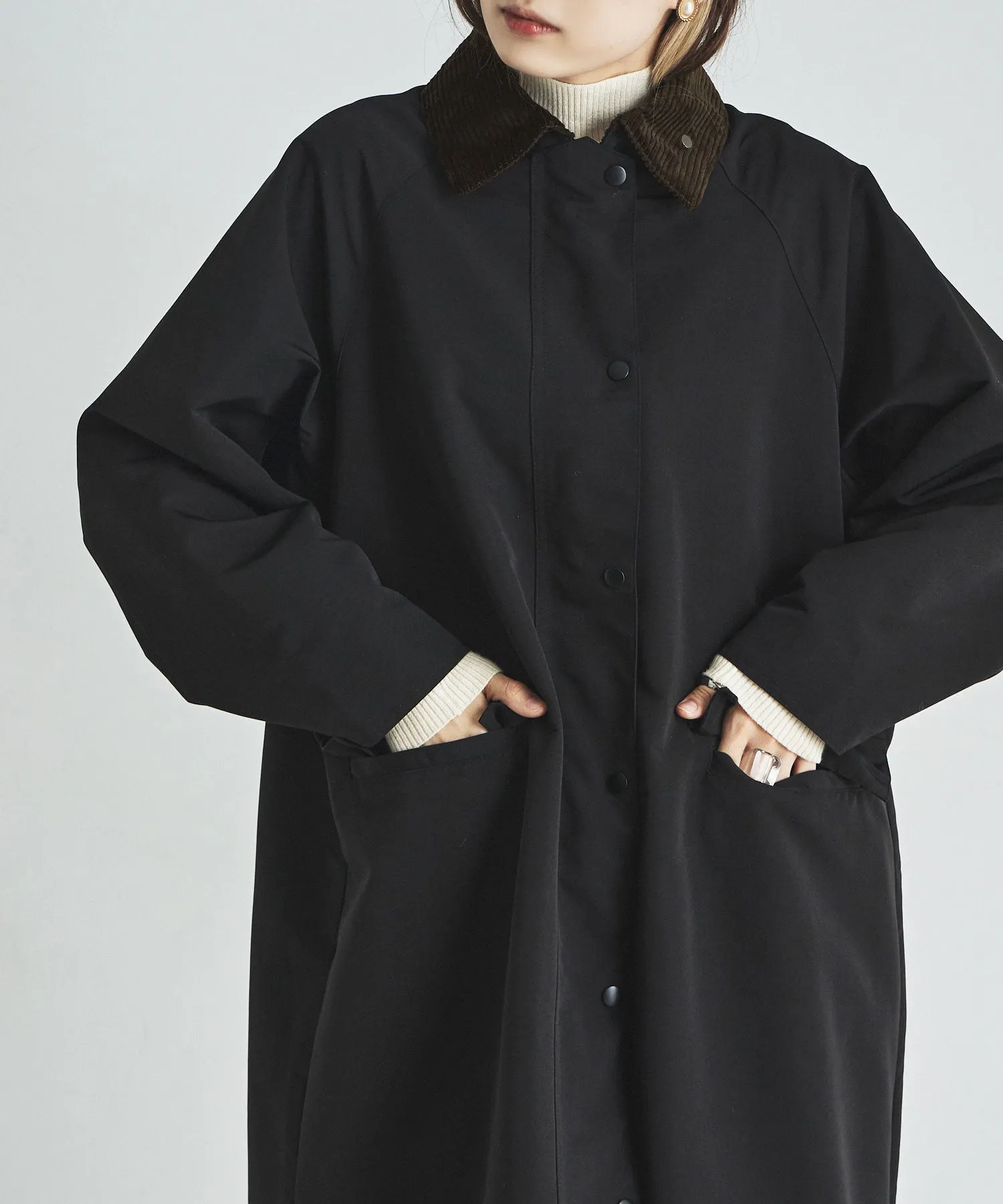 Corduroy collar work coat