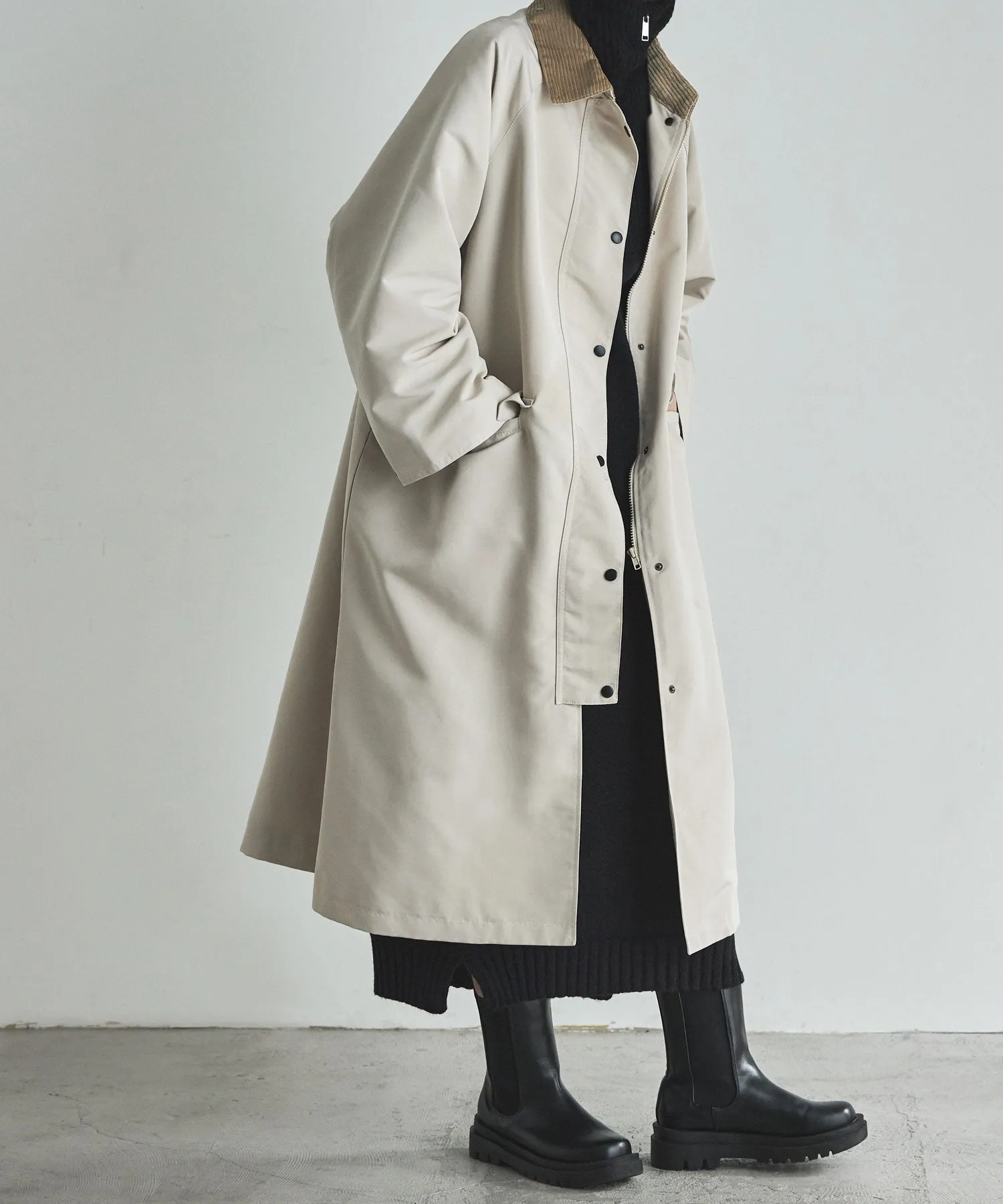 Corduroy collar work coat