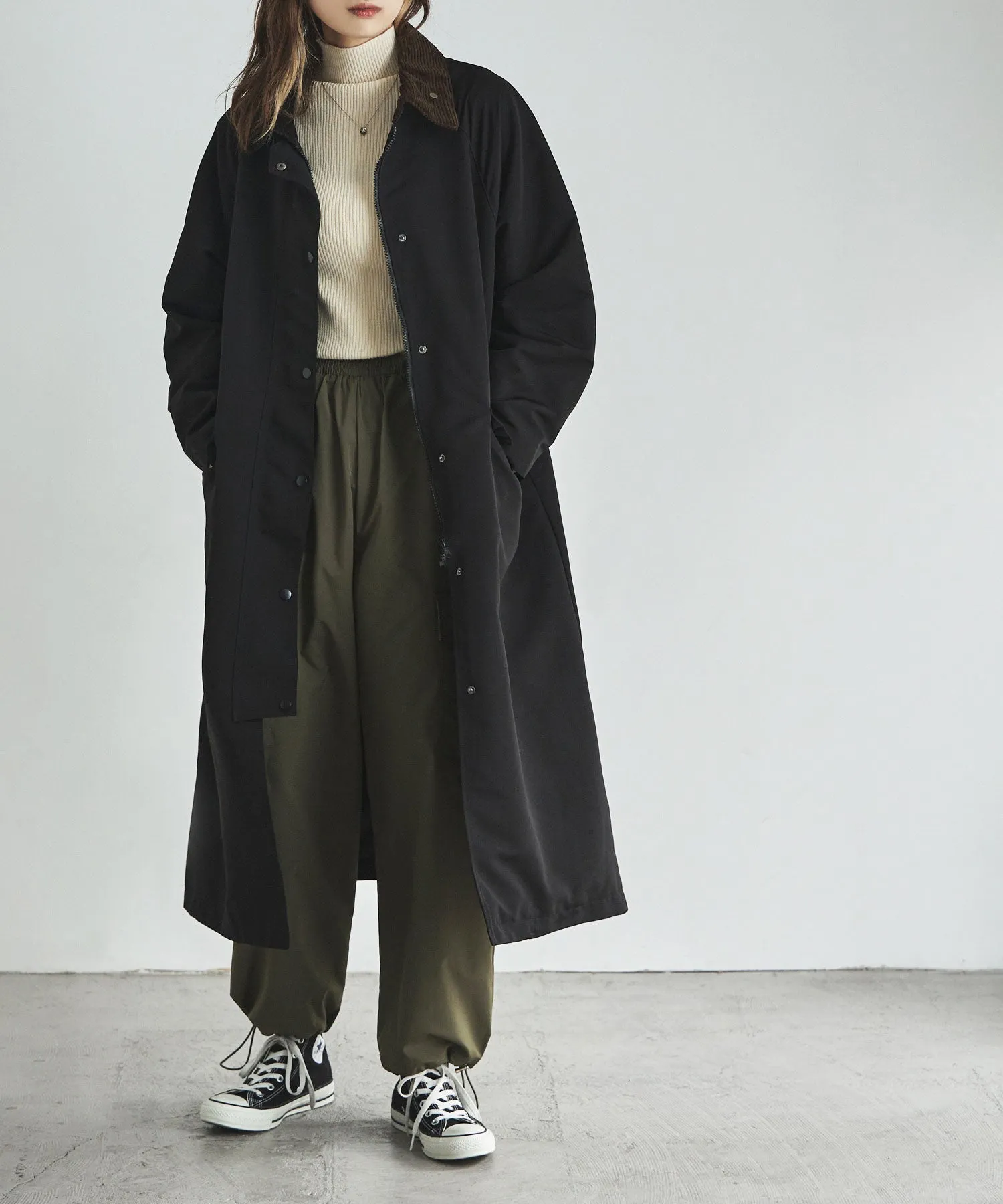 Corduroy collar work coat