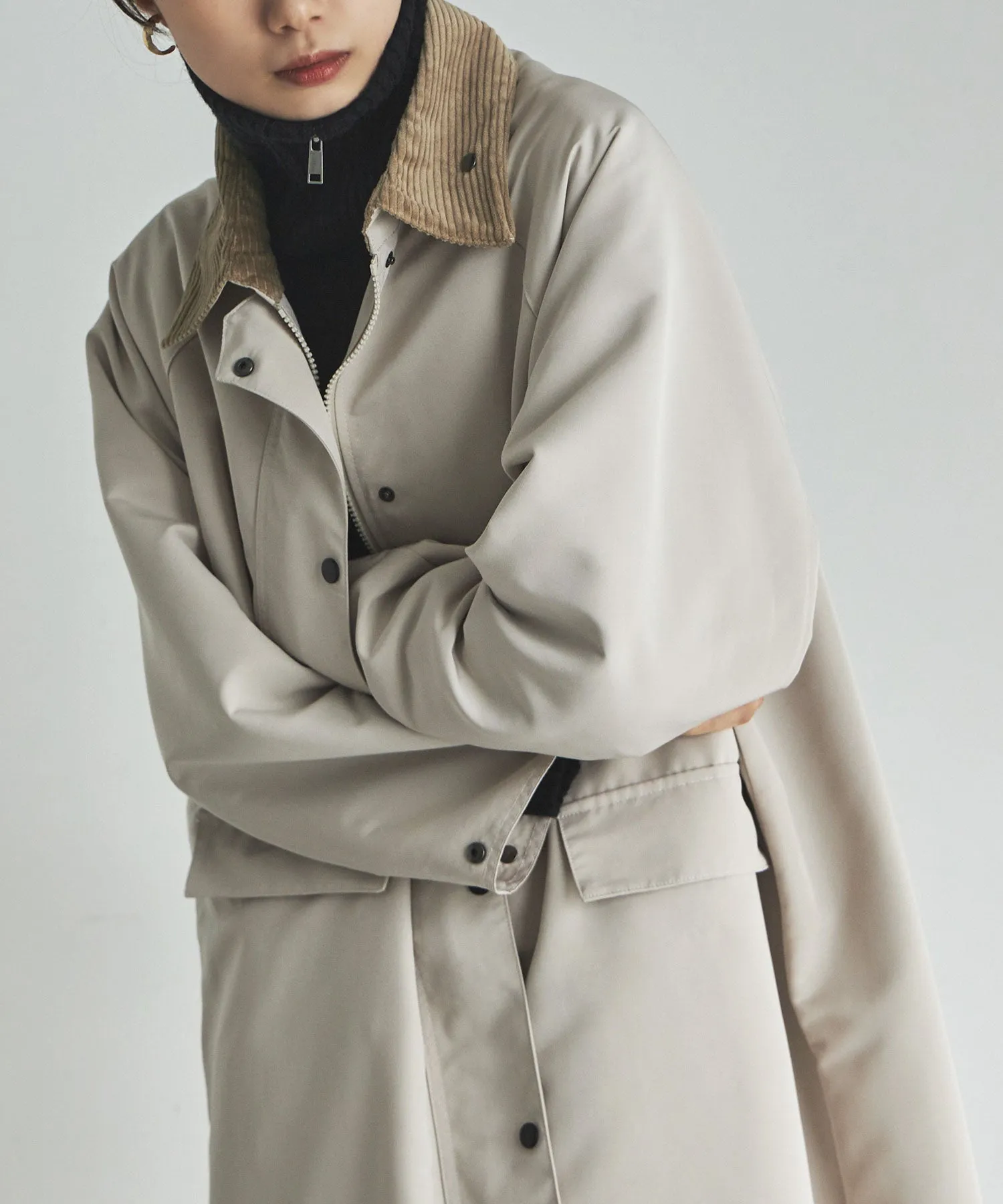 Corduroy collar work coat