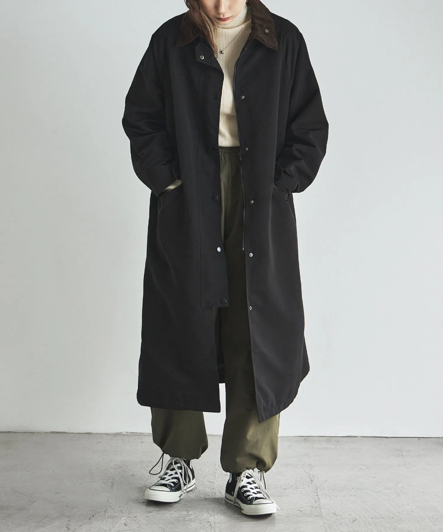 Corduroy collar work coat