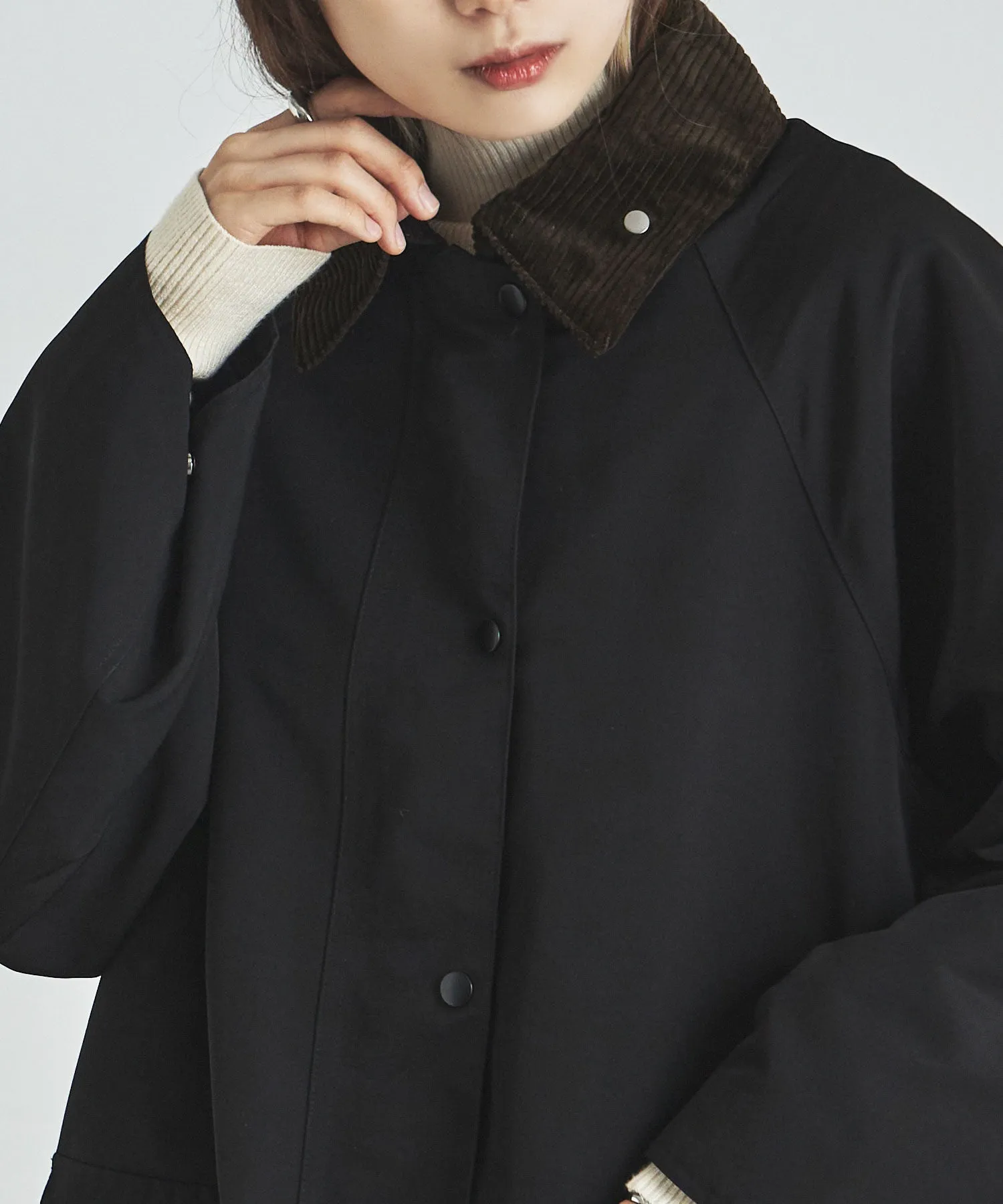 Corduroy collar work coat