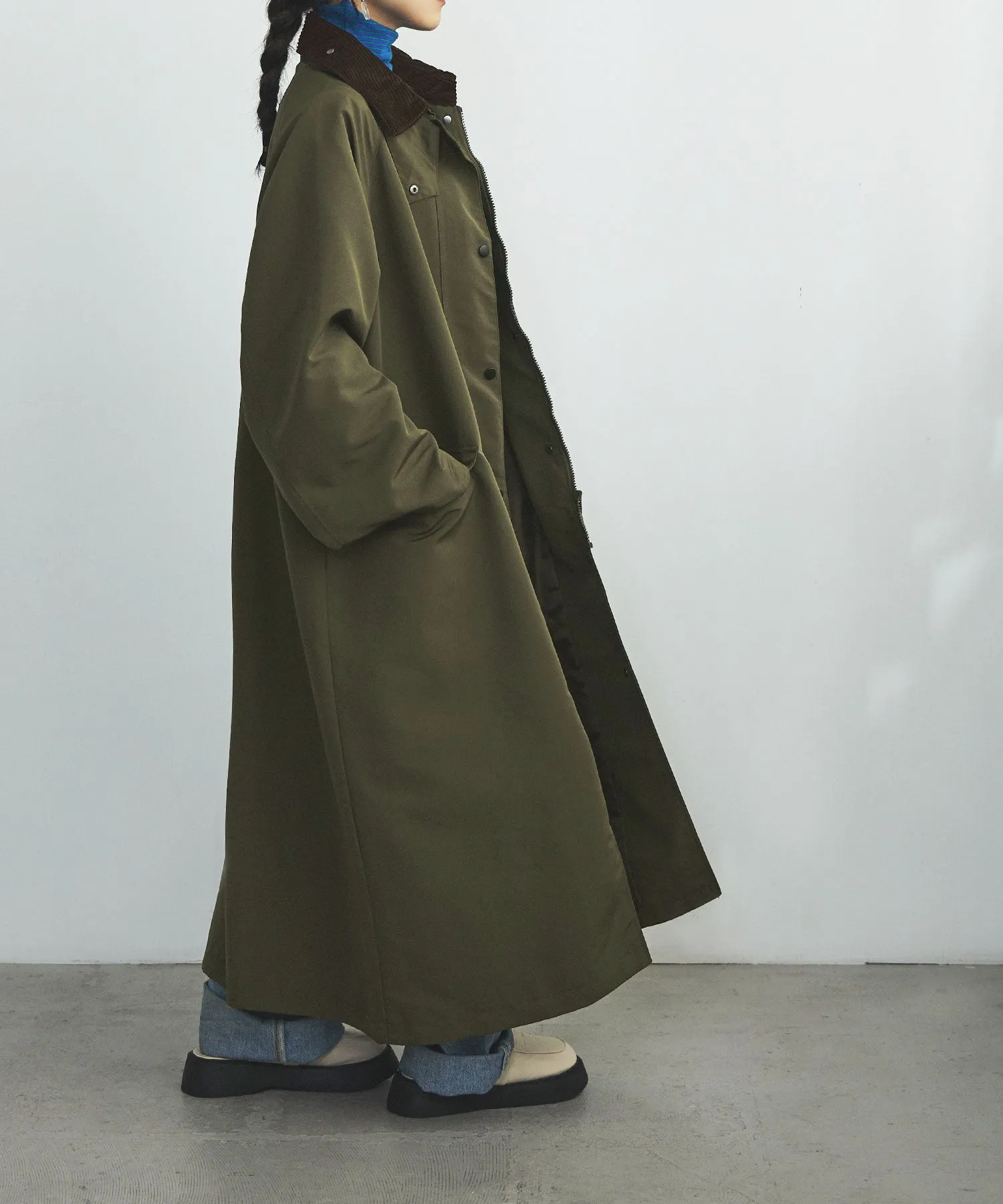 Corduroy collar work coat