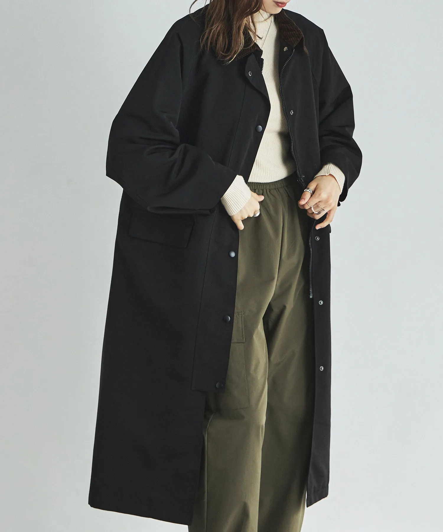 Corduroy collar work coat