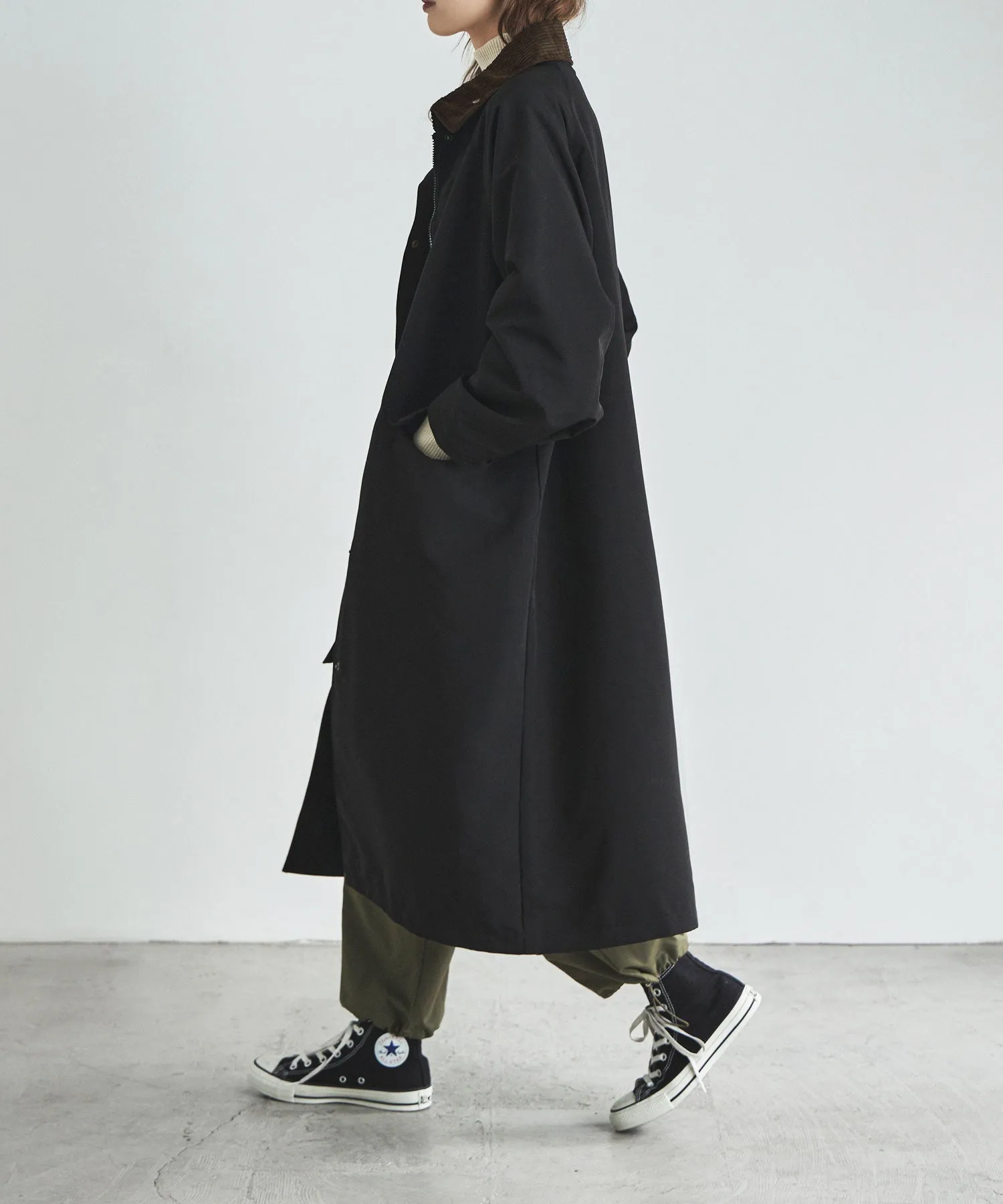 Corduroy collar work coat