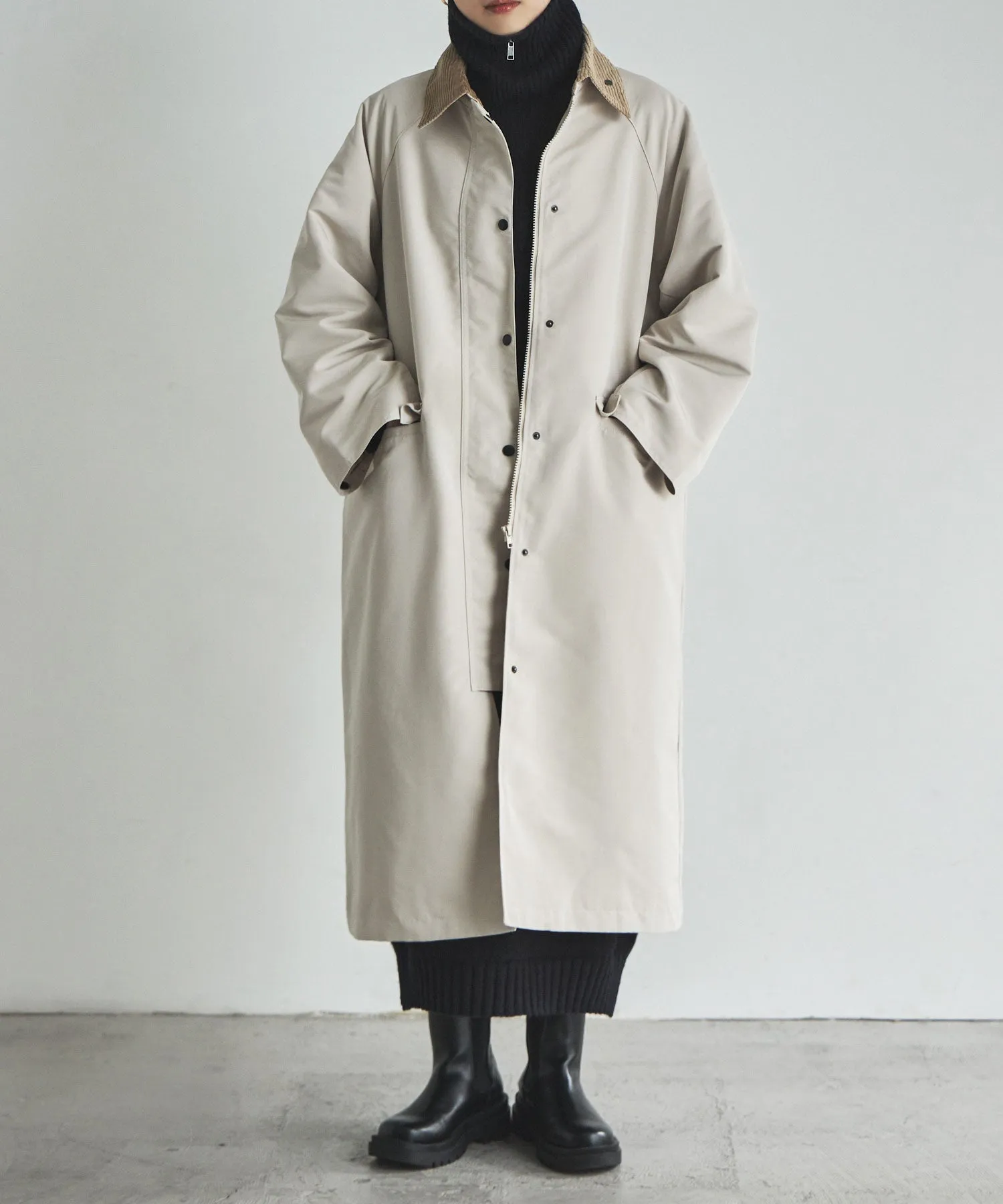 Corduroy collar work coat