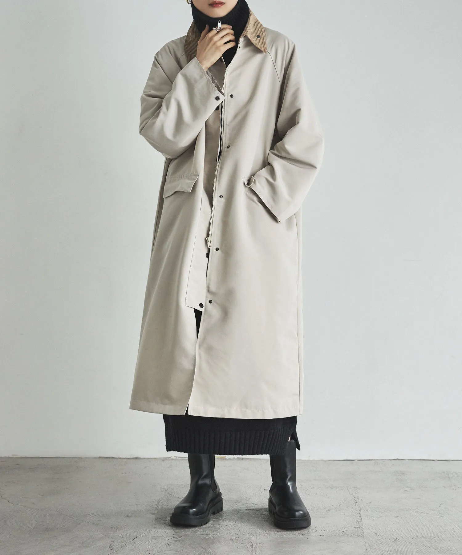 Corduroy collar work coat