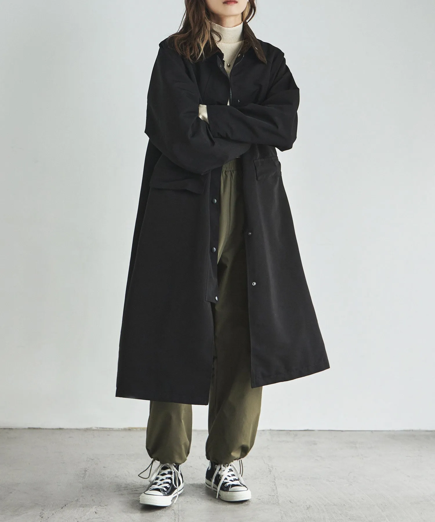 Corduroy collar work coat