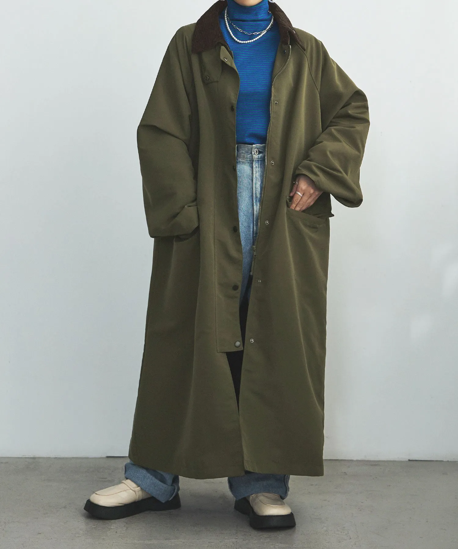 Corduroy collar work coat