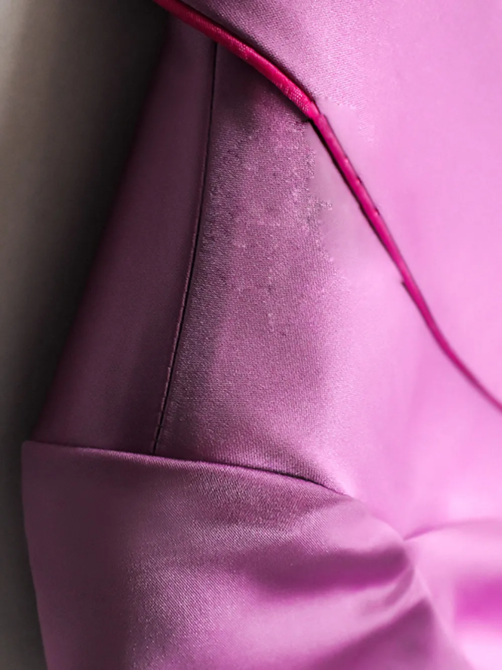 DALIDA Double-breasted Satin Blazer   Pants Matching Set in Pink
