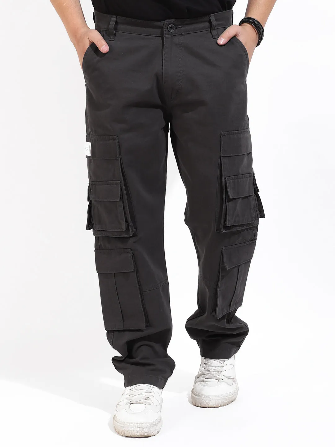 Dark Grey Multi-Pocket Designer Cargo