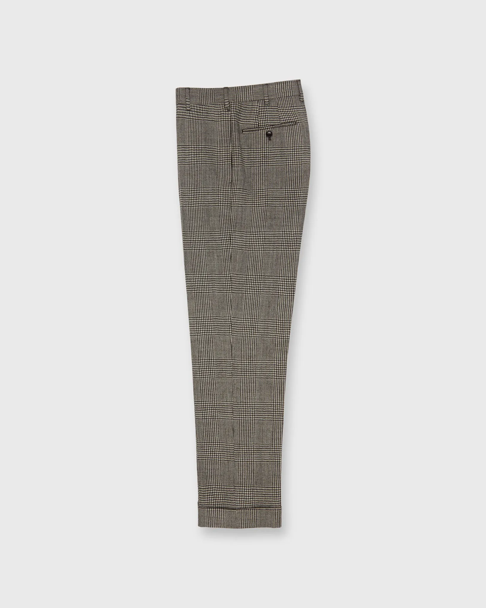 Dress Trouser in Chocolate/Bone Glen Plaid Tweed