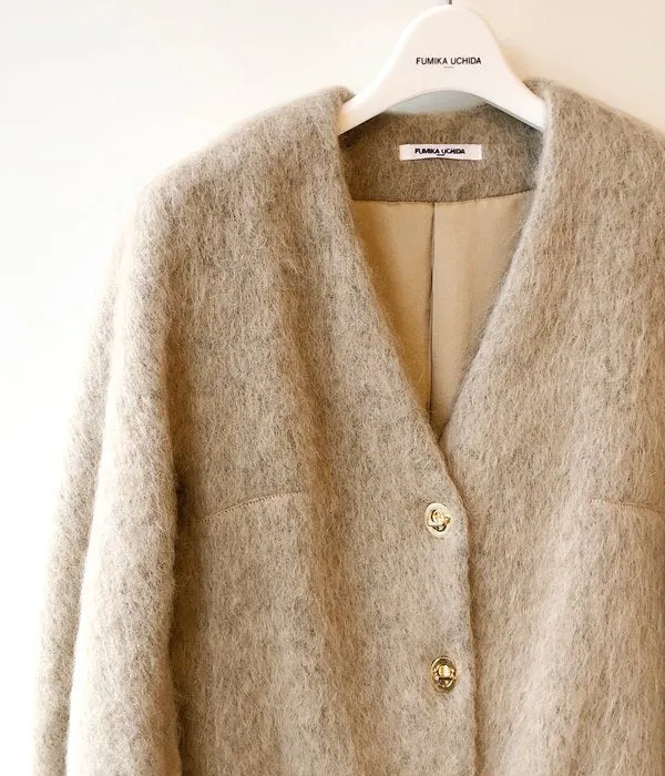 FUMIKA_UCHIDA/MOHAIR SHAGGY JACKET COAT(BEIGE/gold)
