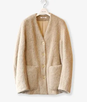 FUMIKA_UCHIDA/MOHAIR SHAGGY JACKET COAT(BEIGE/gold)