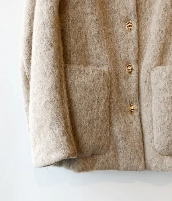 FUMIKA_UCHIDA/MOHAIR SHAGGY JACKET COAT(BEIGE/gold)