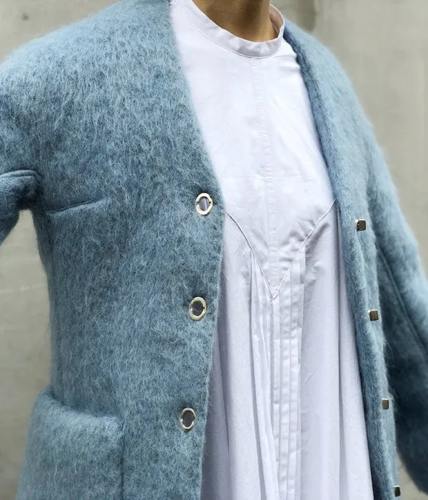 FUMIKA_UCHIDA/MOHAIR SHAGGY JACKET COAT(SAXBLUE/silver)