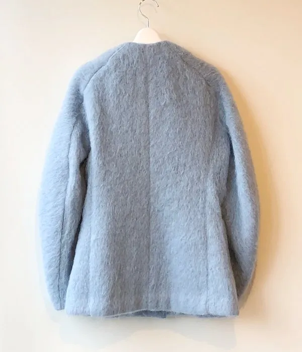 FUMIKA_UCHIDA/MOHAIR SHAGGY JACKET COAT(SAXBLUE/silver)