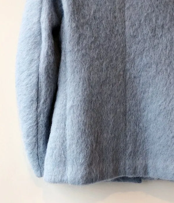 FUMIKA_UCHIDA/MOHAIR SHAGGY JACKET COAT(SAXBLUE/silver)